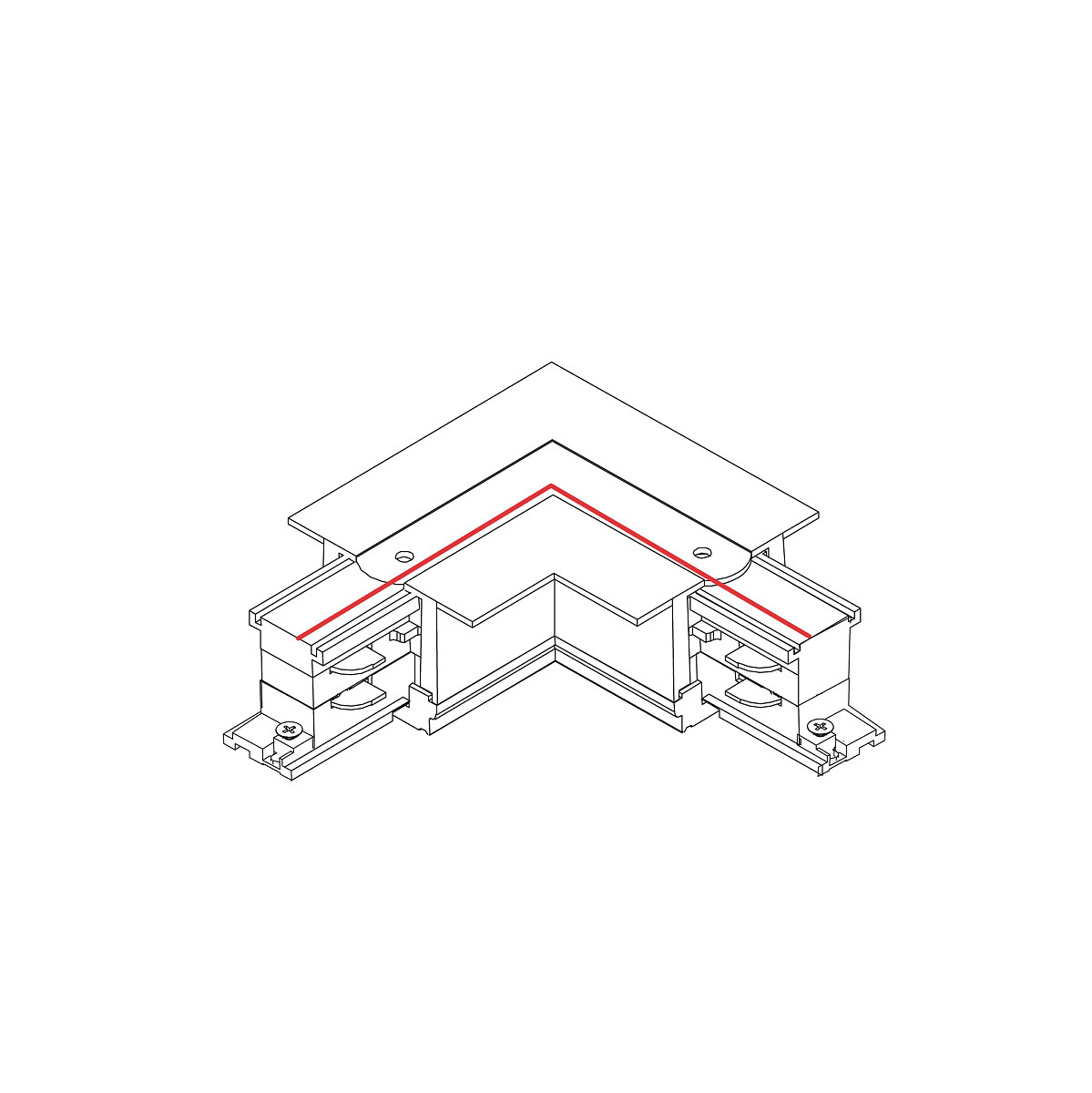 CTLS RECESSED POWER L CONNECTOR black RIGHT 8231 Nowodvorski