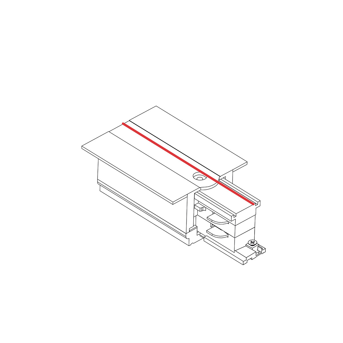 CTLS RECESSED POWER END CAP white LEFT  8234 Nowodvorski