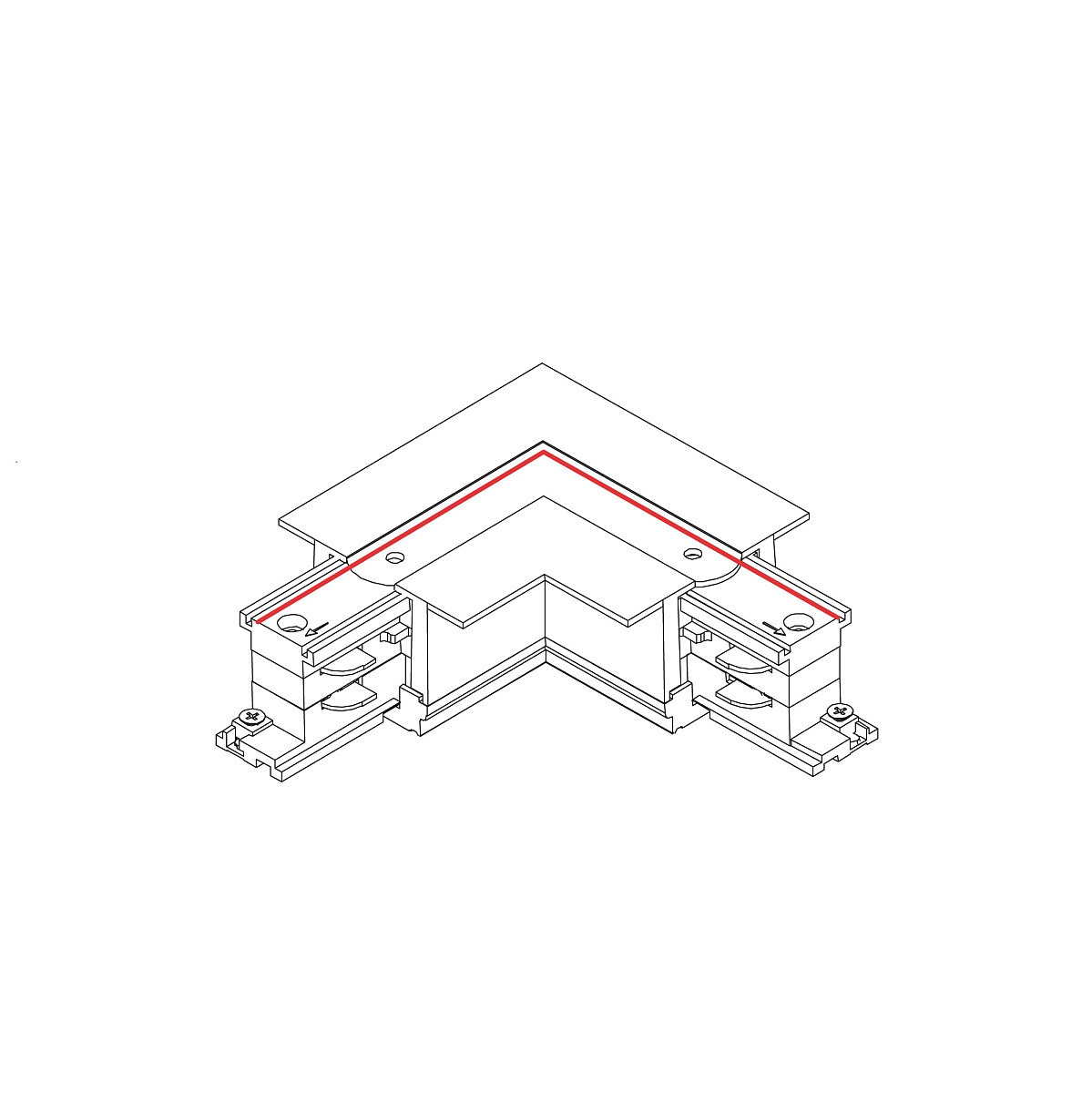 CTLS RECESSED POWER L CONNECTOR black LEFT 8683 Nowodvorski