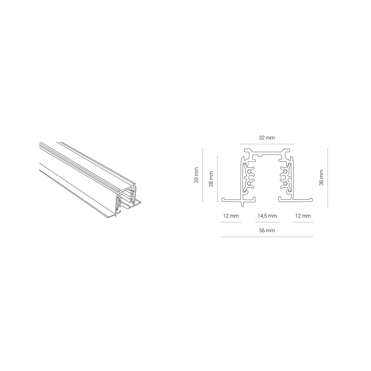 CTLS RECESSED TRACK 1 M black 8692 Nowodvorski