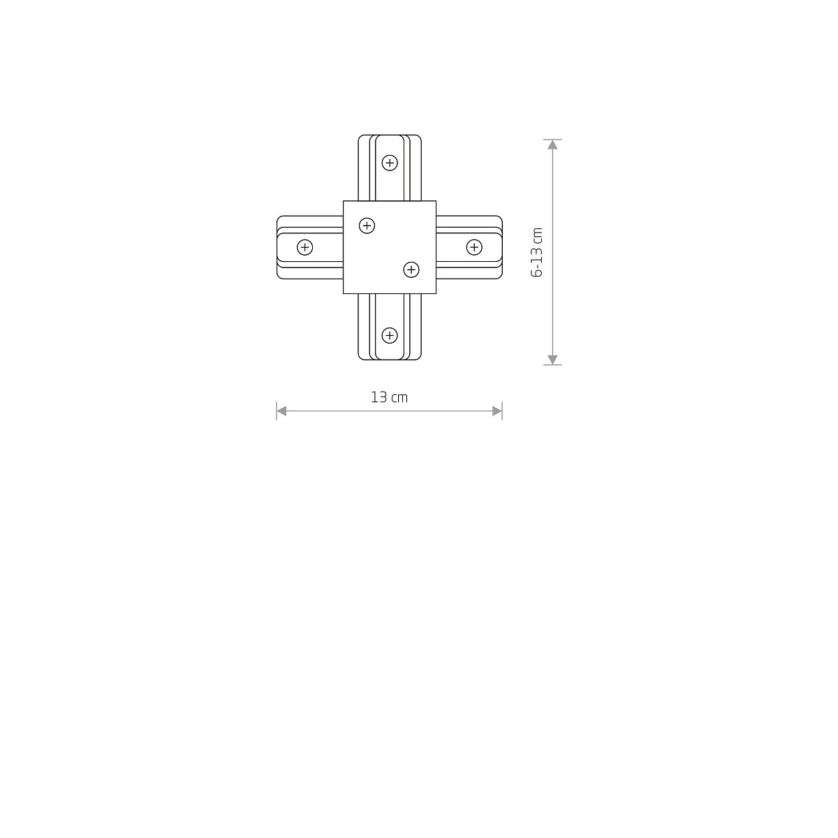 PROFILE RECESSED X-CONNECTOR black 8837 Nowodvorski