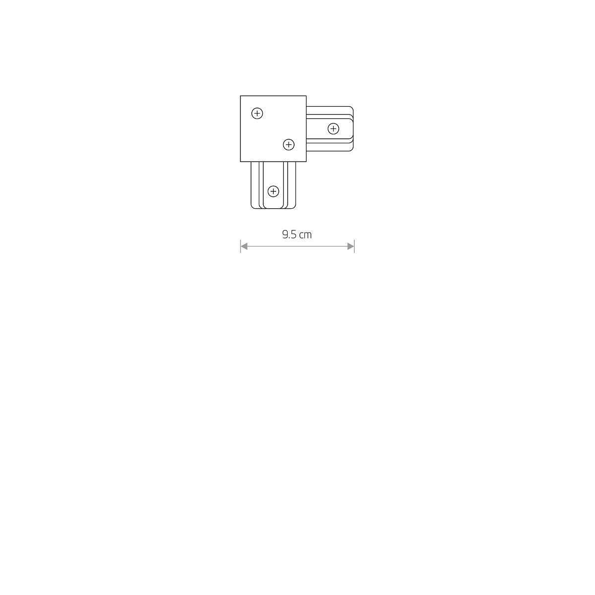 PROFILE RECESSED L-CONNECTOR black 8971 Nowodvorski