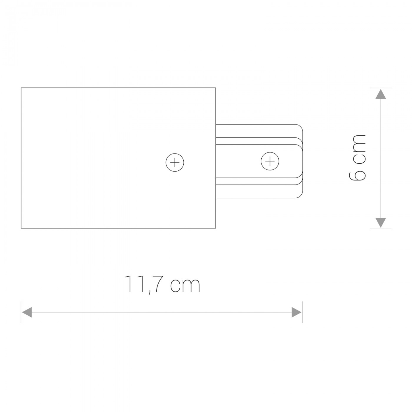 PROFILE RECESSED POWER END CAP white 8972 Nowodvorski